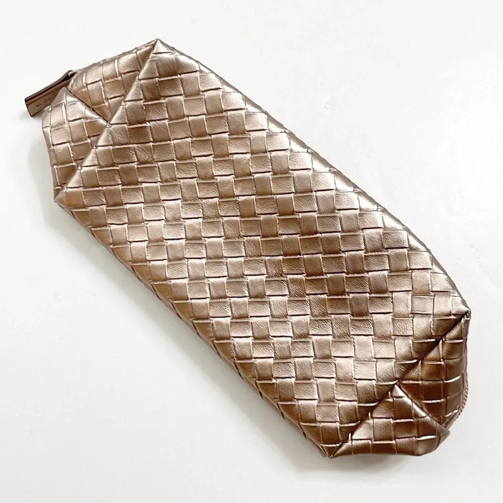 Ulta rose gold woven cosmetic bag